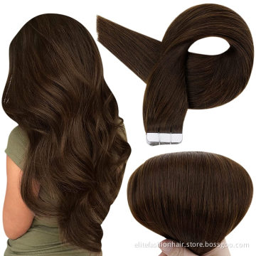 Wholesale high quality Double drawn Silky straight Real human tape hair extensions Tape in Hair Extensions tape weft hair